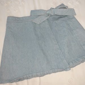 jean tie skort